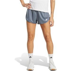 Adidas Women's Pacer Essentials Knit High-Rise Training Shorts Onix and White
